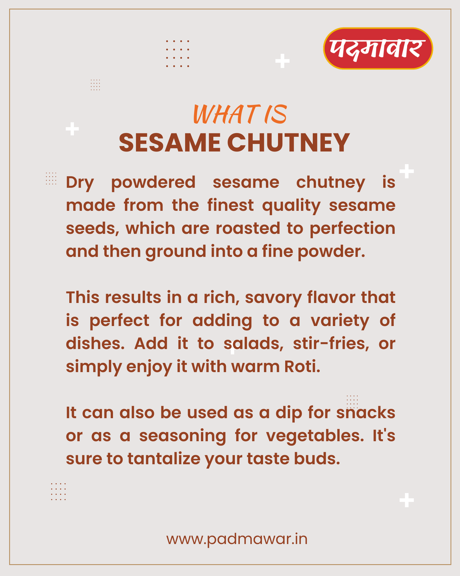 Padmawar - Sesame Chutney | Til Chutney | Homemade | Ready-to-Eat Goodness | Authentic Flavor | तीळ चटणी | (200 Gms)