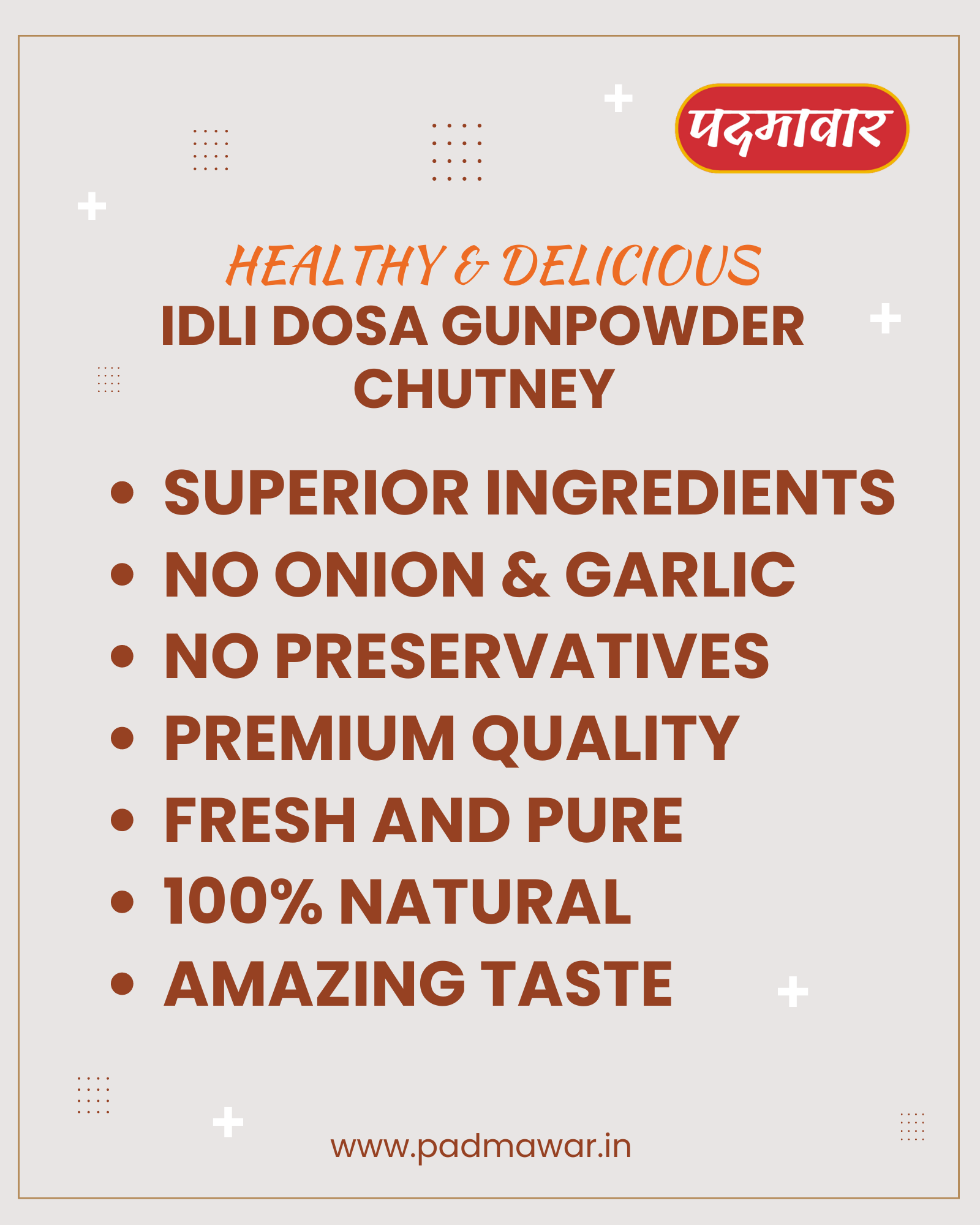 Padmawar Idli Dosa Chutney - Nutty, Spicy Dry Powdered Chutney | Delicious & Ready-to-Eat | Rich Ingredients | No Preservatives or Additives (200 GMS)