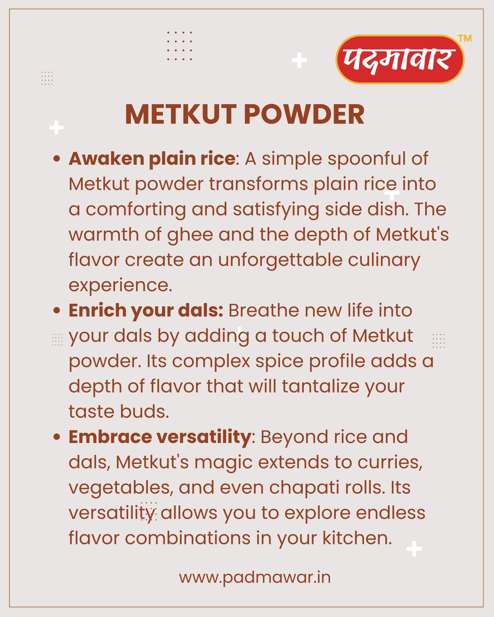 Padmawar Metkut Powder - Traditional Maharastrian Metkut Powder | Delicious & Ready-to-Eat | Methkut | मेतकूट | No Preservatives or Additives (200 Gms)