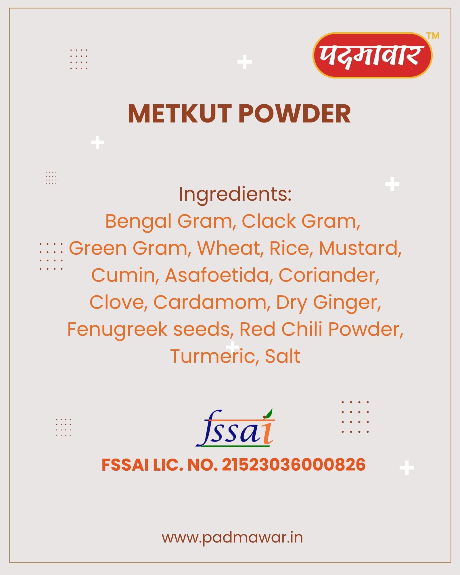 Padmawar Metkut Powder - Traditional Maharastrian Metkut Powder | Delicious & Ready-to-Eat | Methkut | मेतकूट | No Preservatives or Additives (200 Gms)